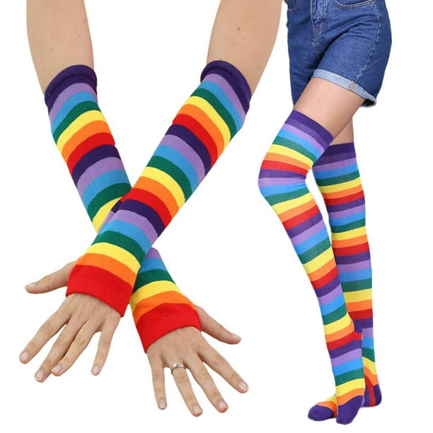 SOAPEN Calcetines sensoriales sin costuras para niñas, con rueda de color,  color arcoíris, calcetines de algodón para niños, paquete de 3