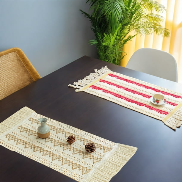 Juego de 6 manteles individuales para decoración de mesa de comedor,  manteles individuales de tela tejida para mesa de cocina de granja, hechos  a