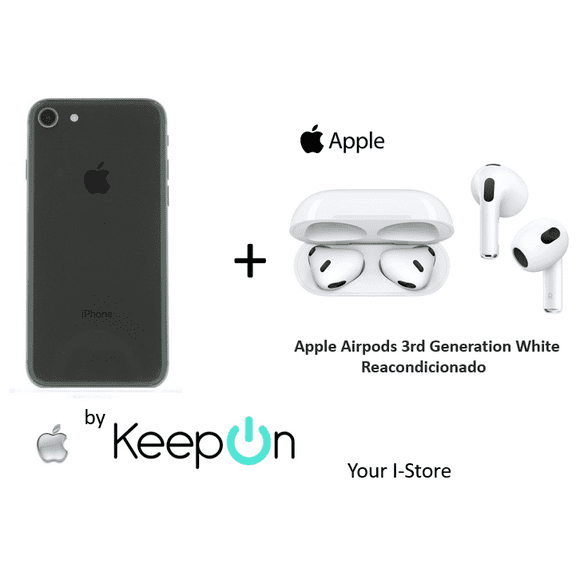 apple iphone 8 64 incluye protector de pantalla keepon  apple airpods 3rd generation white space gray gris apple reacondicionado