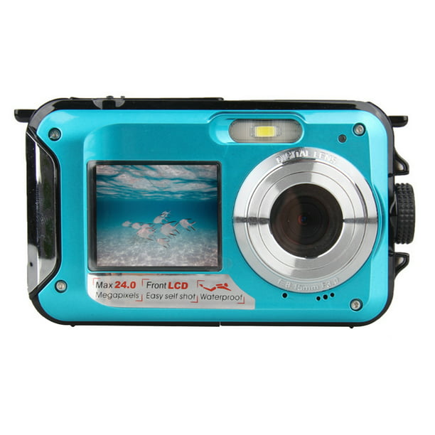 Cámara digital a prueba de agua 1080P HD 2.4MP Grabadora subacuática (Azul) Likrtyny | Walmart en línea