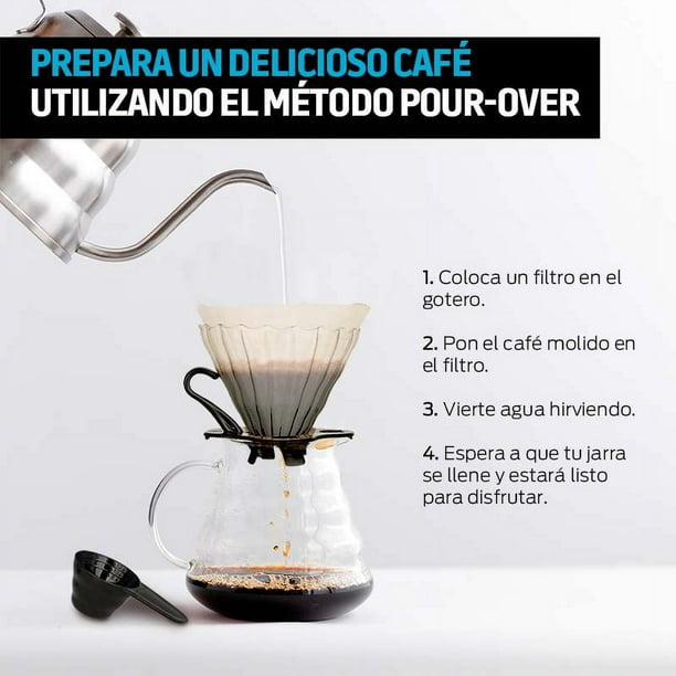 Cafetera 400ml de vidrio con filtro incluido + 2 cafés molidos