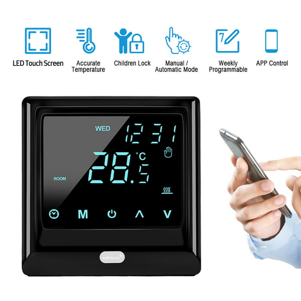 Comprar Termostato inteligente con controlador de aire acondicionado IR,  Wifi, Tuya, con pantalla LCD, Control de temperatura por aplicación