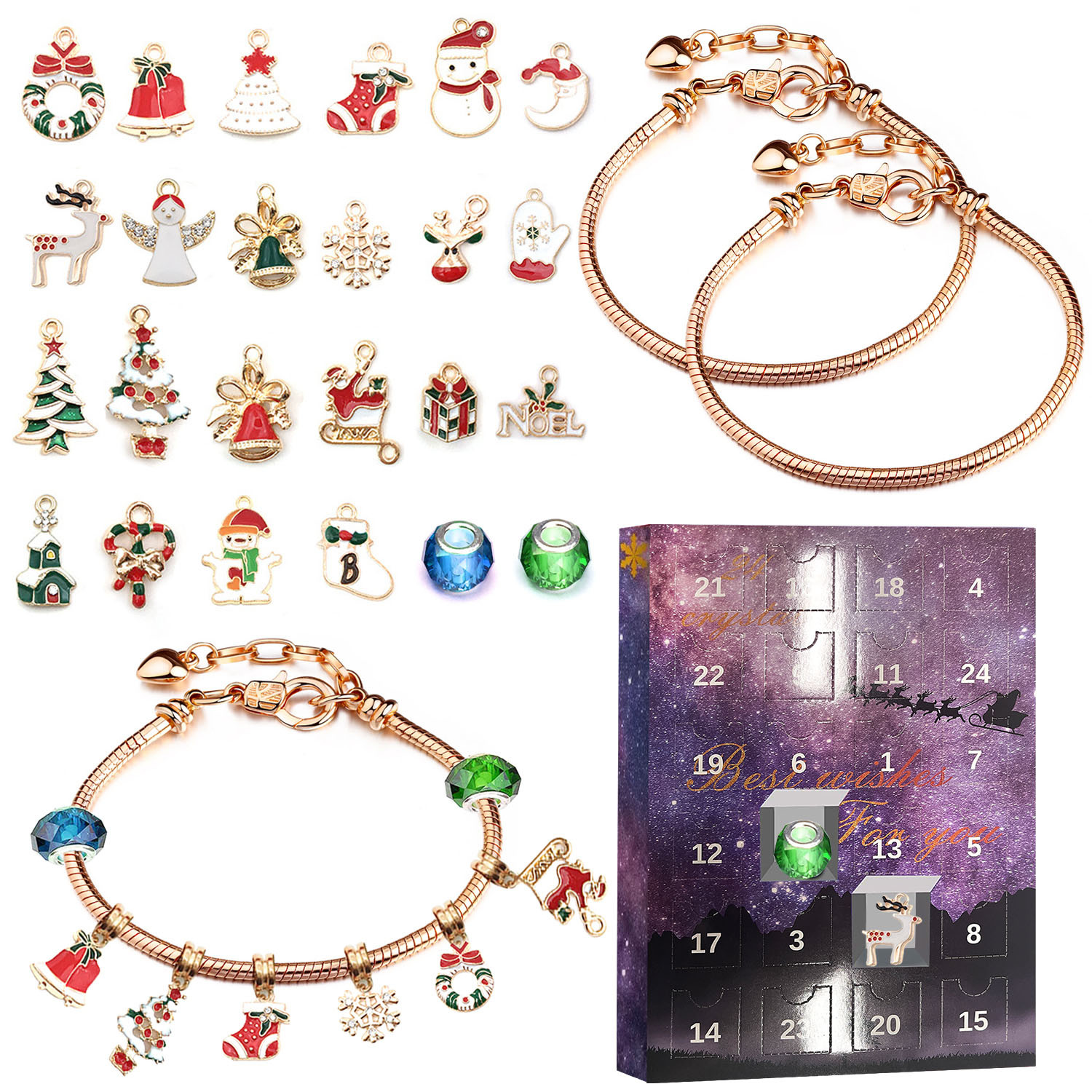 Teissuly Christmas Advent Calendar, Girls Unicorn Bracelet Making Kit, 24  Days Christmas Countdown Calendar with 2pcs DIY Charm Bracelets Kits,  Christmas Gifts for Girls Age 5-12 Year Old Teissuly WER202311211055 |  Bodega