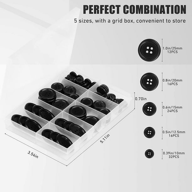 Botones Negros De 1 Pulgada Para Costura Artesanal 100 Botones