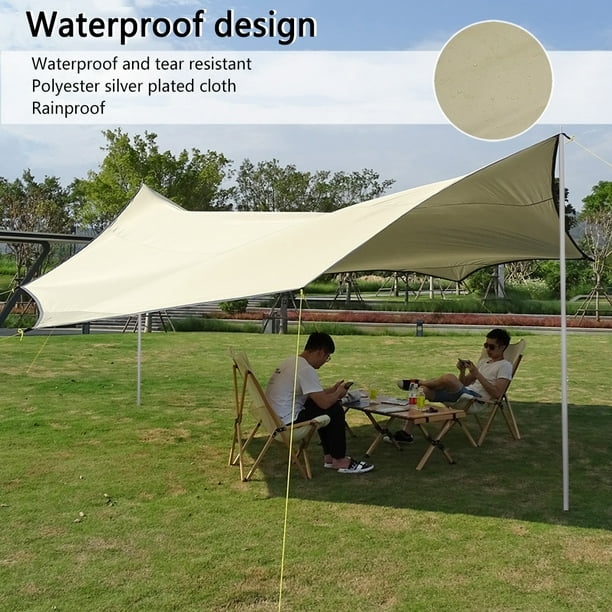 Carpa parasol de 4 x 4 mts. Plegable y color toldo blanco de poliester