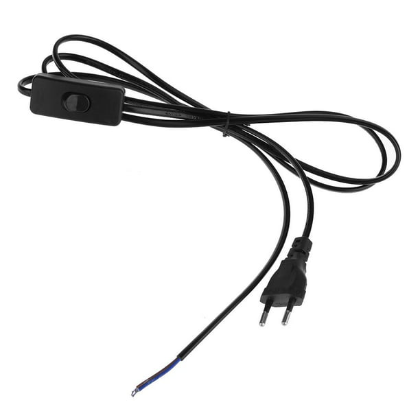 E-outstanding 2 unids encendido/apagado botón negro interruptor de cable en  línea para lámpara de mesa lámpara de escritorio cama lámpara 10A 250V