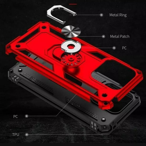  FanYuan Funda para Xiaomi Redmi 10C, funda de silicona delgada  a prueba de golpes, goma flexible TPU, soporte de anillo giratorio de 360  grados, cubierta para Xiaomi Redmi 10C (rojo) 