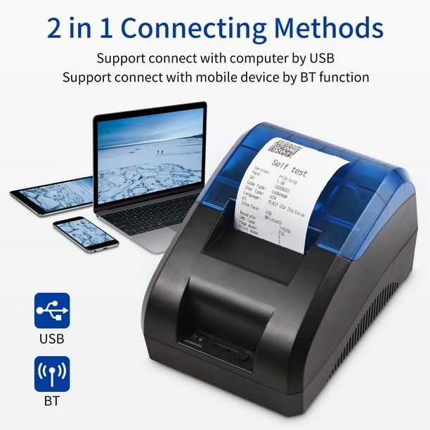 NVIVN Impresora Térmica Abs, Impresora Portátil, Impresora Térmica  Bluetooth Inalámbrica De Papel A4, 50 Hojas Incorporadas De Papel De  Impresión, Conexión USB, para Oficina Móvil : : Informática
