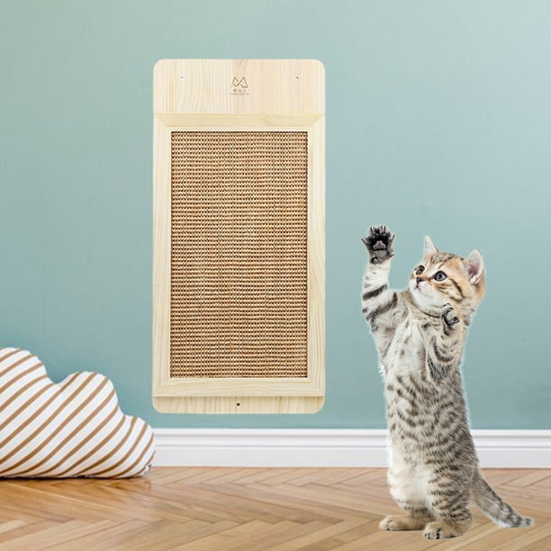 Poste rascador de esquina para gatos, poste rascador para gatos de  interior, muebles de gato, poste rascador de madera con alfombrilla de  sisal para