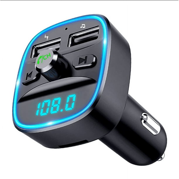 Transmisor FM Coche Bluetooth 5.0 Manos libres Kit de coche Dual