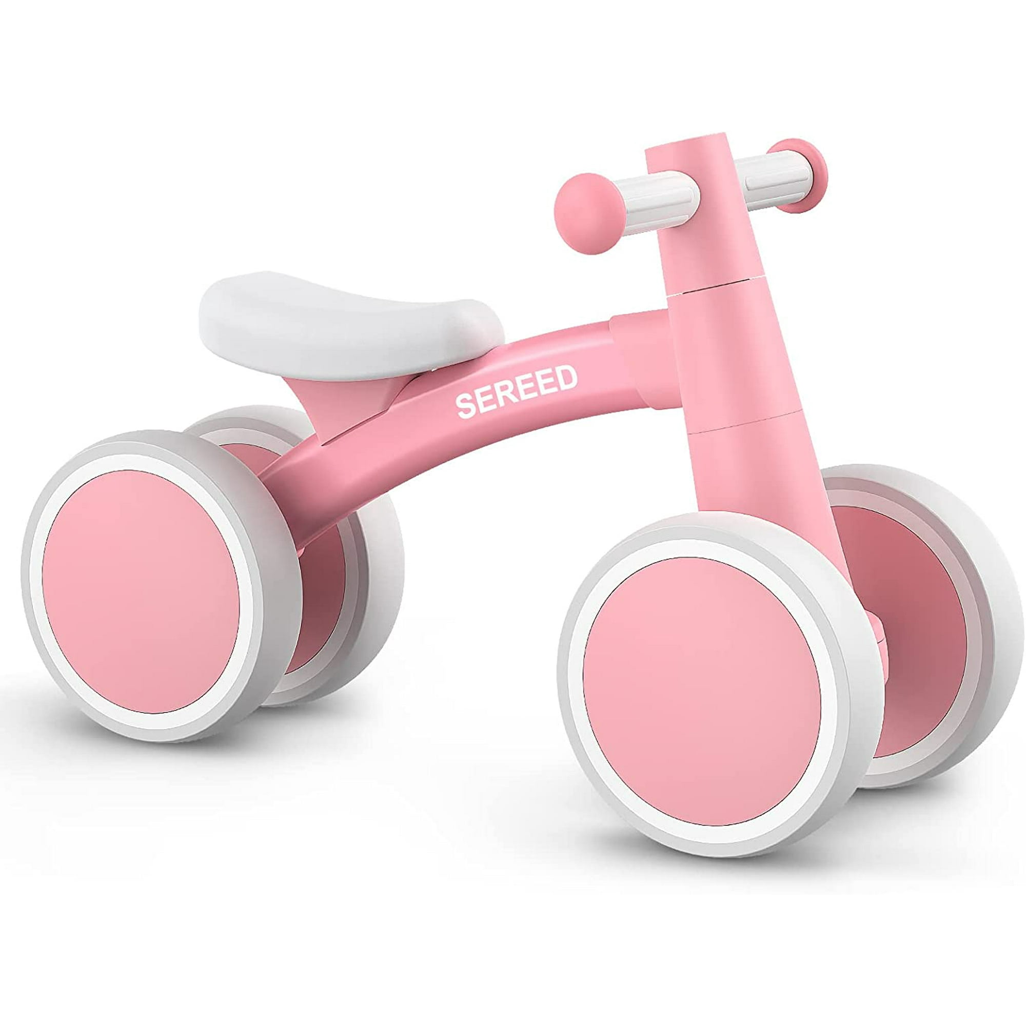 SEREED Bicicleta de equilibrio para bebés para niños de 1 año y niñas de 12  a 24 meses, 4 ruedas, regalos para el primer cumpleaños