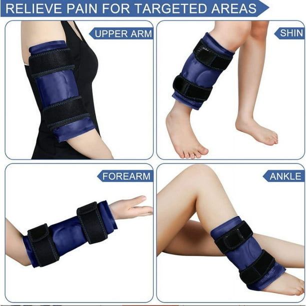 Bolsa de hielo de rodilla reutilizable para lesiones, envoltura de gel frío  alrededor de la rodilla con compresión fría, para dolor de rodilla