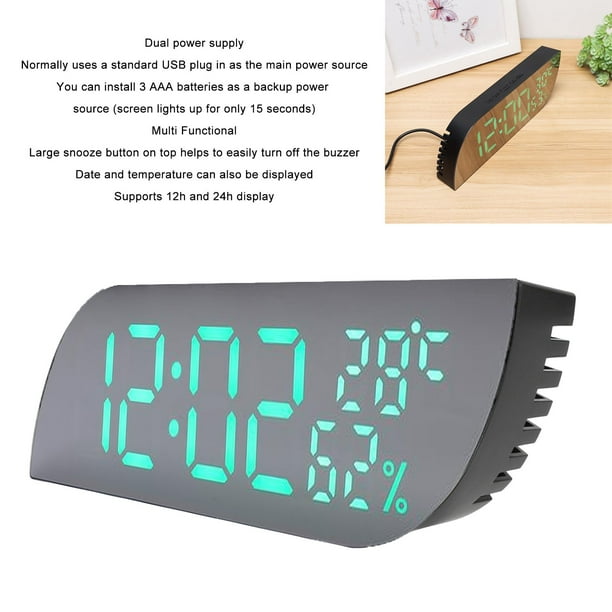 Reloj Despertador Digital Con Bateria De Respaldo Para Dormitorio