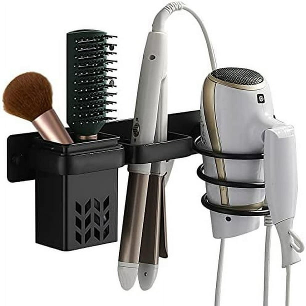  CTVR Soporte para secador de pelo sobre el gabinete, soporte de  plástico para secadora de pelo, soporte para secadora de pelo, ahorro de  espacio, compatible con la mayoría de secadores de
