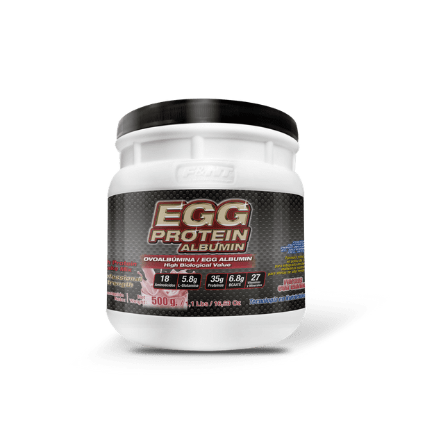 Egg Protein 500 Gr Ovoalbúmina Clara De Huevo Sabor Fresas con crema