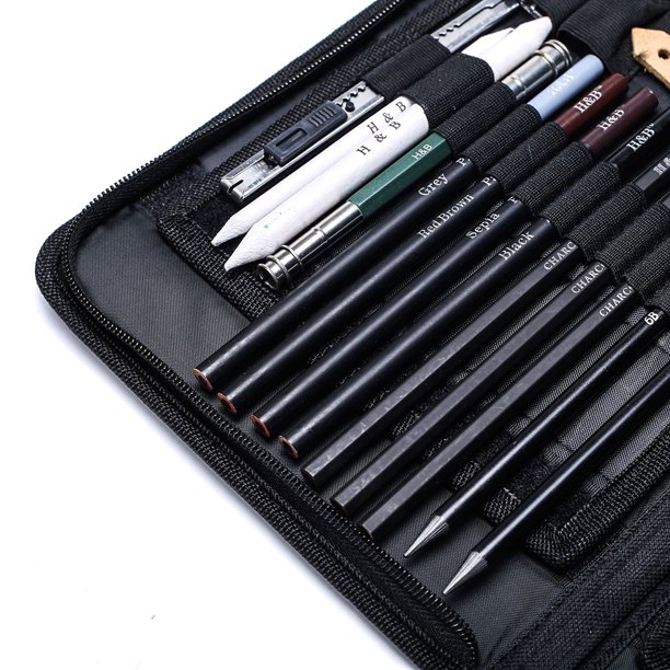 Pluma de dibujo H&B H&B 48Pcs Art Supplies Sketch Tool Set Lápices de dibujo  de dibujo profesional con bolsa H&B Pluma de dibujo