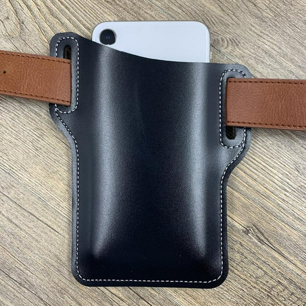 Bolsillo vertical para teléfono celular en la cintura, negro, funda para  cinturón para teléfono celular, cartera universal de 6.5 pulgadas para