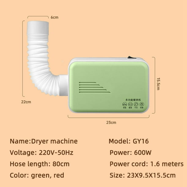 Secadora portátil de ropa eléctrica de 800W con estante, de Sunnimix