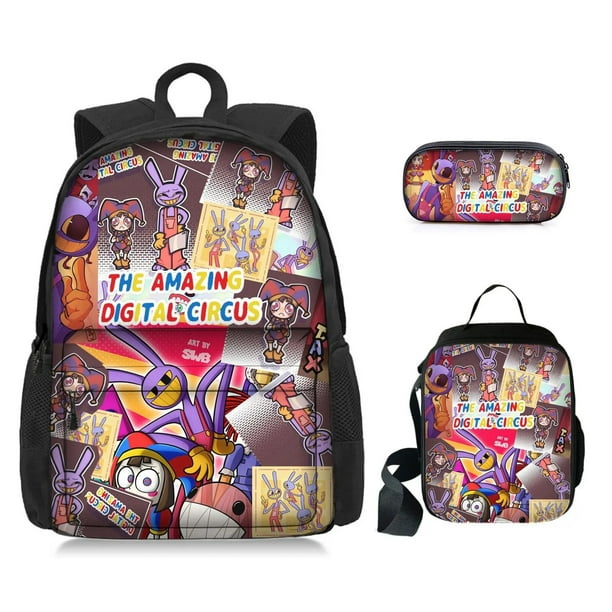 3pcs The Amazing Digital Circus Backpack Cute Cartoon School Bag Mochila  Anime Pencilbag Set For Kids Birthday Christmas Gift