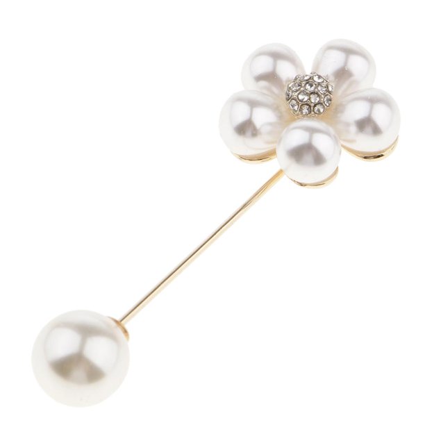 Elegante broche de flor de diamantes de imitación broche de flor broche de  cristal broches para ropa de mujer chal clip perla flor botón Pin, Acero