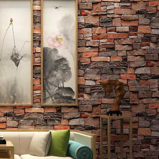Comprar Papel tapiz autoadhesivo de ladrillo de piedra 3D para muebles,  murales de pared para sala de estar, fondo de pared del dormitorio, papel  tapiz de vinilo impermeable