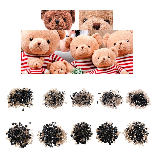 100 Ojos de Seguridad 6mm Plástico Negro Ojos para Manualidades Ojos de Oso  de Peluche Amigurumi