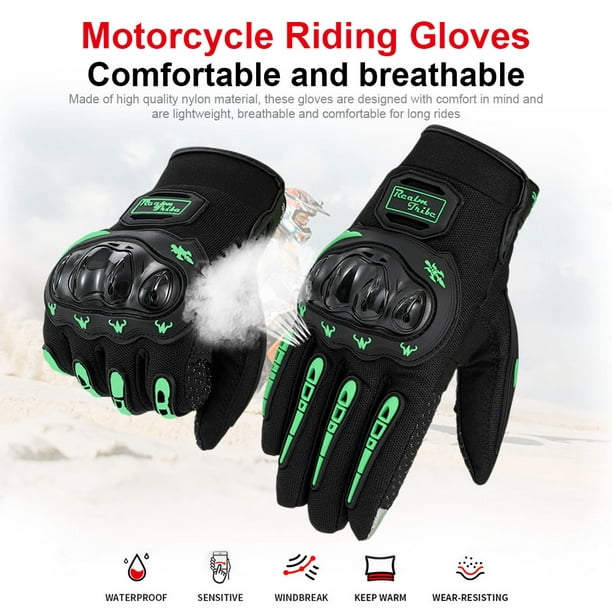 Guantes de motocicleta para hombre, guantes de carreras de motocross, color  verde, para ciclismo (color C, talla de guantes: M)
