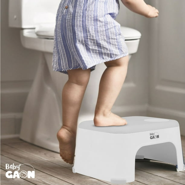Taburete infantil para lavabo de baño para niños y niños pequeños, bloqueo  de seguridad plegable para establo (gris)