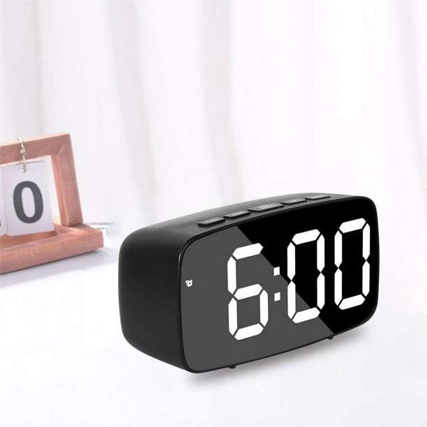 Reloj despertador digital Reloj de cabecera Volumen ajustable Fecha  Calendario Mesa Reloj digital Snooze Despertadores para el hogar Oficina  Blanco BLESIY Despertador Digital