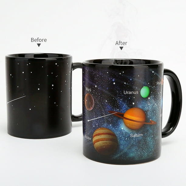Taza mágica personalizada sensible al calor que cambia de color con cielo  estrellado, taza de café personalizada con nombre de foto, taza