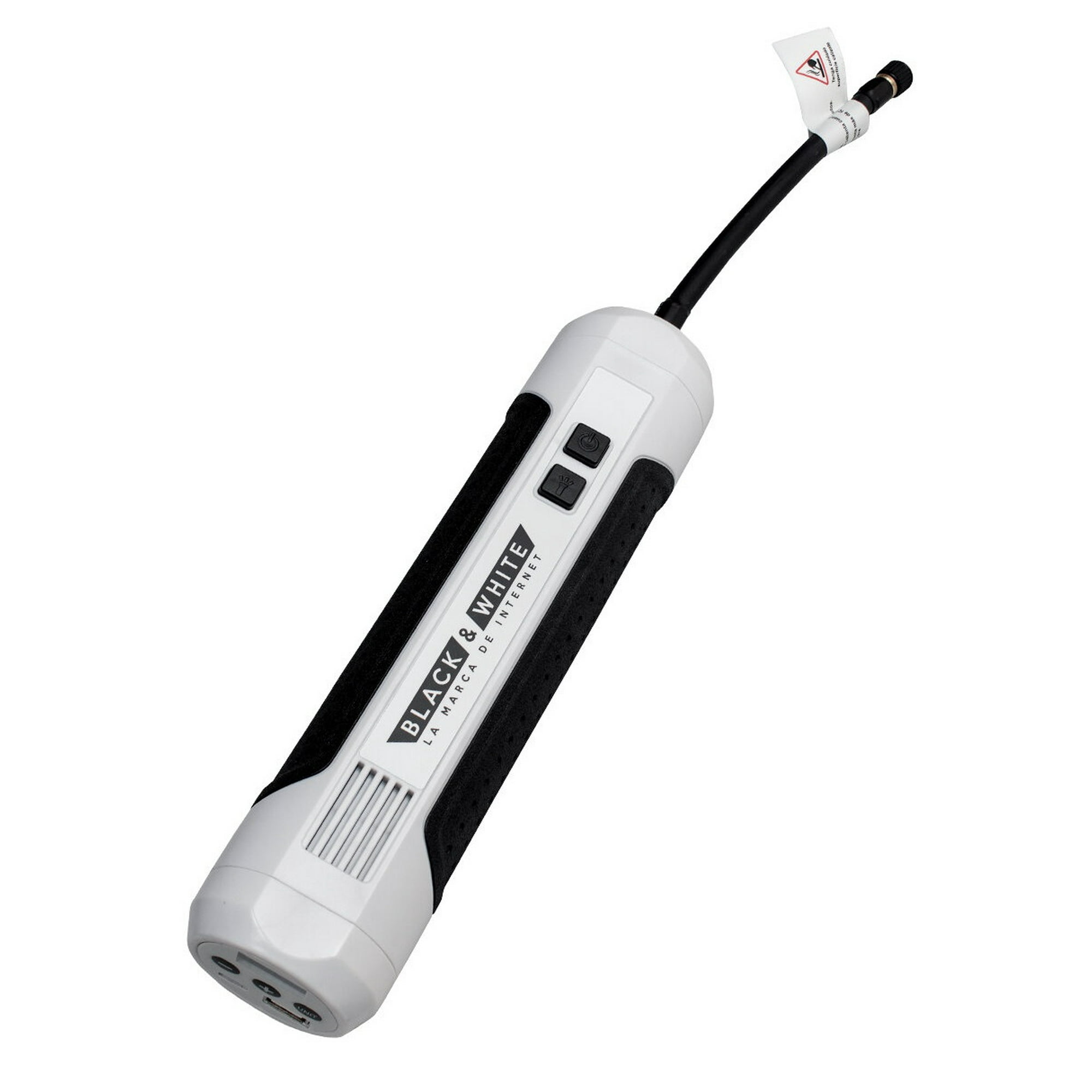 Compresor de aire portátil para llanta auto con linterna black&amp;white bwir150
