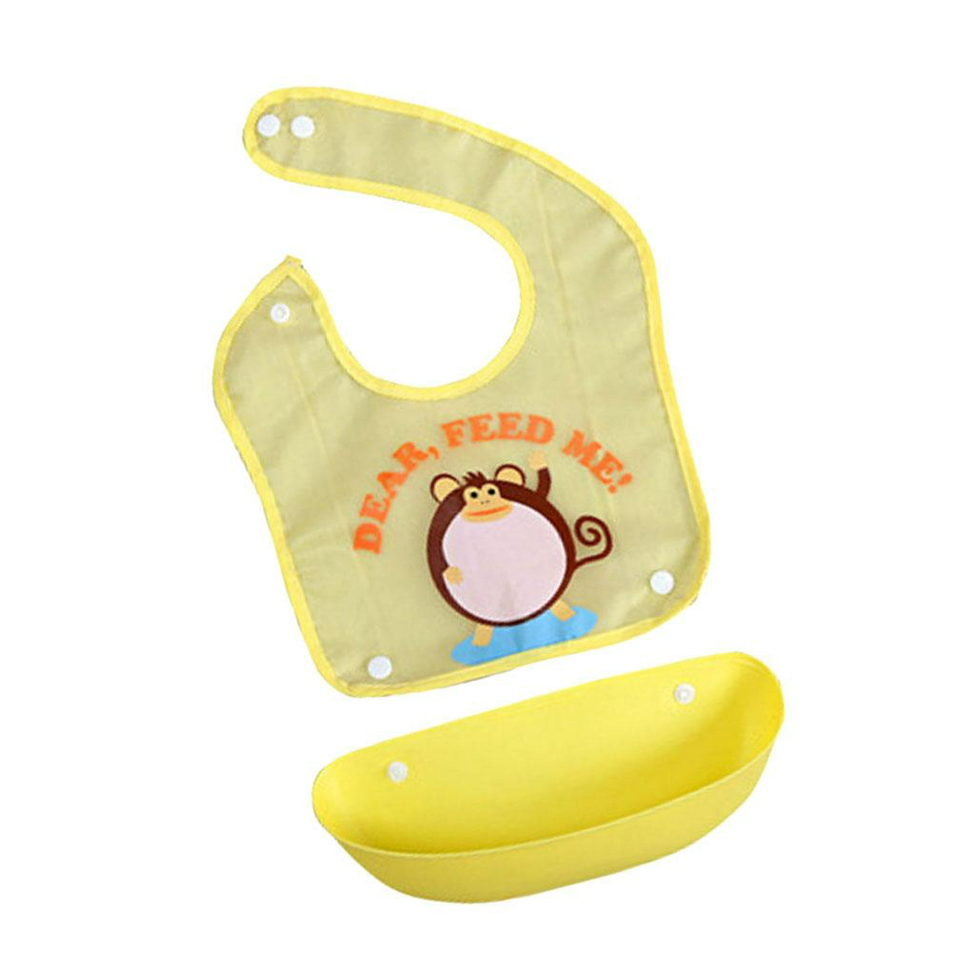 Babero del bebé Babero de plástico suave para bebés, recogedor de  alimentos, paños impermeables para eructar Fanmusic Babero del bebé