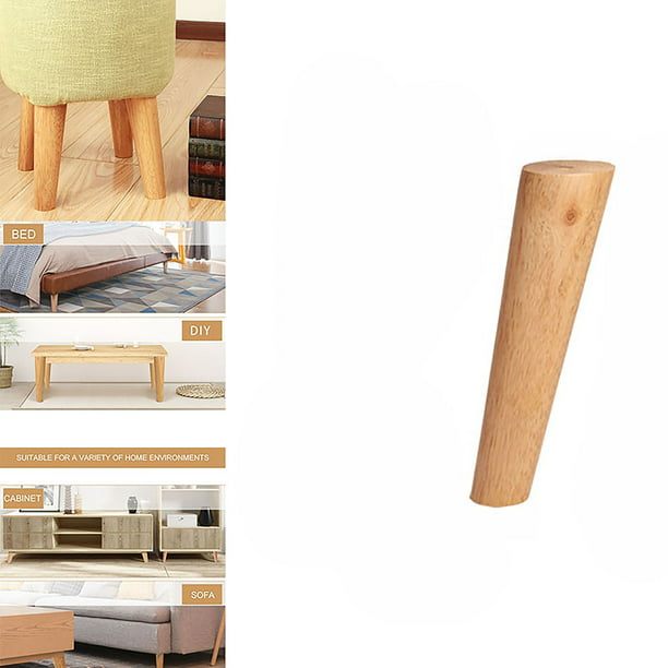 Patas para muebles, 4 patas de goma de madera para sofá, patas cónicas,  patas de mesa, patas de gabinete, patas de repuesto para bricolaje, para  sofá