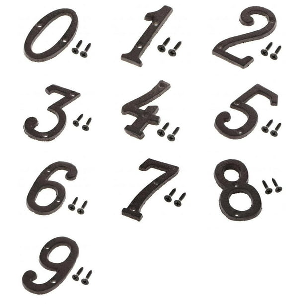 Números de casa de hierro marrón de Sunnimix