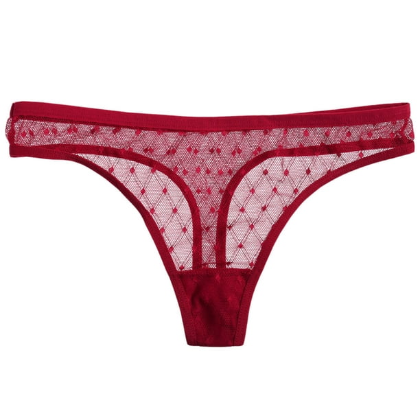 Gibobby Calzones de encaje para mujer Bragas sexis de encaje para mujer, ropa  interior breve, lencería para mujer, Bikini(Rojo,G)