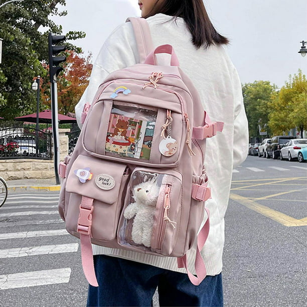 Mini mochila informal con decoración de parche de letras para hombre,  mochila para viajes, universidad, escuela, Mode de Mujer