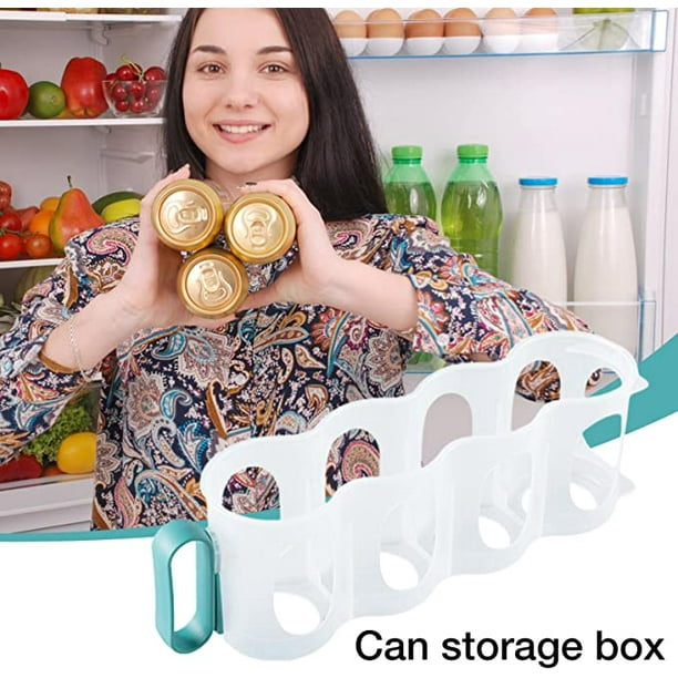 Caja de almacenamiento para refrigerador, organizador de latas de