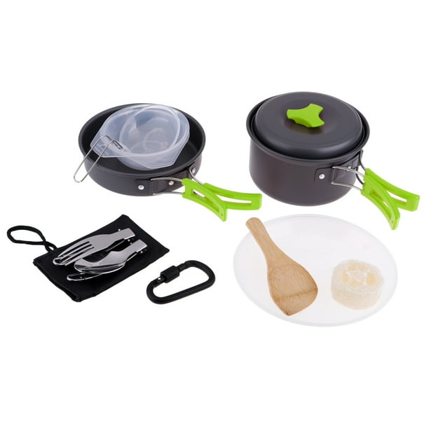 3pcs/set Juego De Utensilios De Cocina Portátiles Para Exteriores, Ollas Y Sartenes  Para Acampar, Platos Para Exteriores, Cubiertos, Accesorios De Camping -  Temu