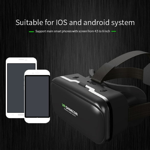  WM-MSMY Gafas VRG Pro 3D VR, auriculares de realidad virtual  para iPhone y Android de 5.0 a 7.0 pulgadas, juega tus mejores juegos  móviles y películas 360 con suave todo el