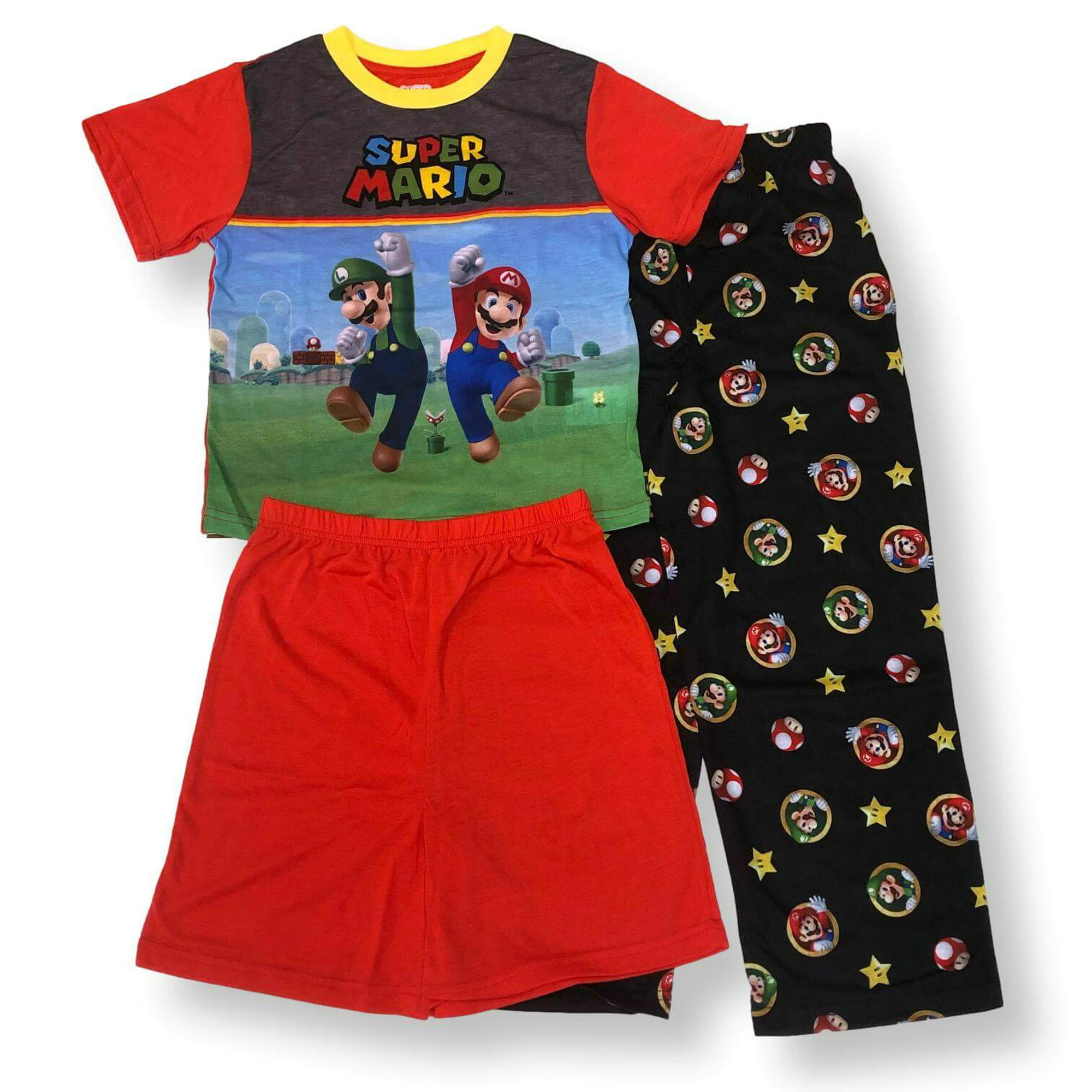 Pijama de para niños Super Mario Pijamas de manga corta para niños Juego de piezas FamTogether Ropa de dormir | Walmart en línea