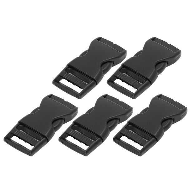 CooBigo 10 hebillas de liberación lateral de 1/2 (12.5 mm) de plástico  negro hebilla ajustable rápida para mochila correa DIY mascotas collar