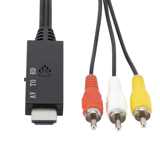 Cable Adaptador Cable adaptador HDMI compatible a RCA AV Cable convertidor  de 1 m para cámara DVD TV LCD WDOplteas Para estrenar