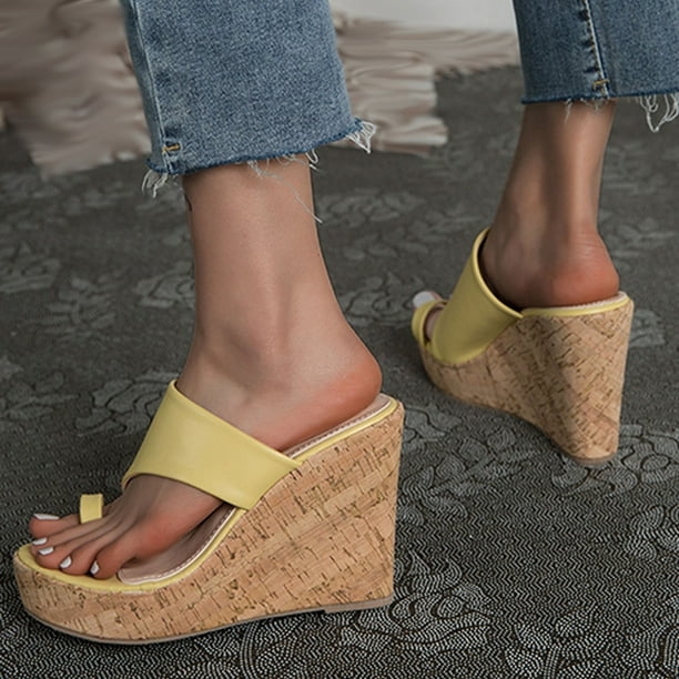Zapatos de Sandalias sin cordones Cuñas de imitación de madera Zapatillas de tacón sú Wmkox8yii ytu3361 | Walmart en línea