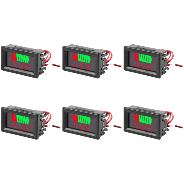 Indicador De Nivel De Batería LCD - Voltímetro DC10-100V, Retroiluminación Azul, Protección Contra Conexión Inversa
