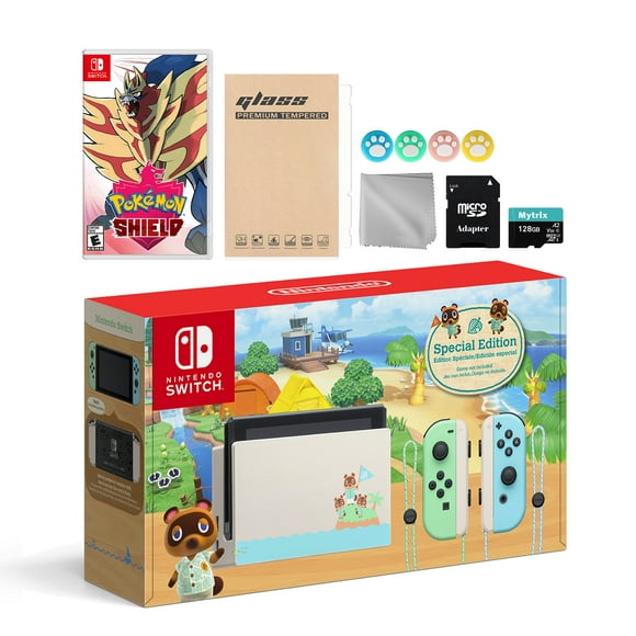 nintendo switch animal crossing special version console set bundle with pokemon shield and mytrix accessories nintendo hadskeaaa