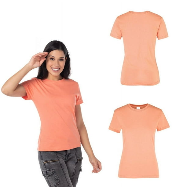 camiseta deportiva mujer, manga corta color coral jasped