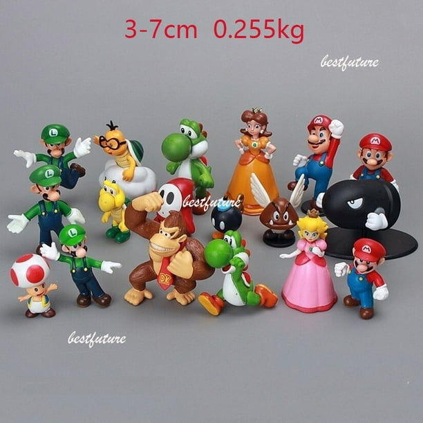 Figuras De Acción De Super Mario Bros, Set De 6 Piezas De 3-7Cm En Pvc,  Mario, Luigi., Juguetes