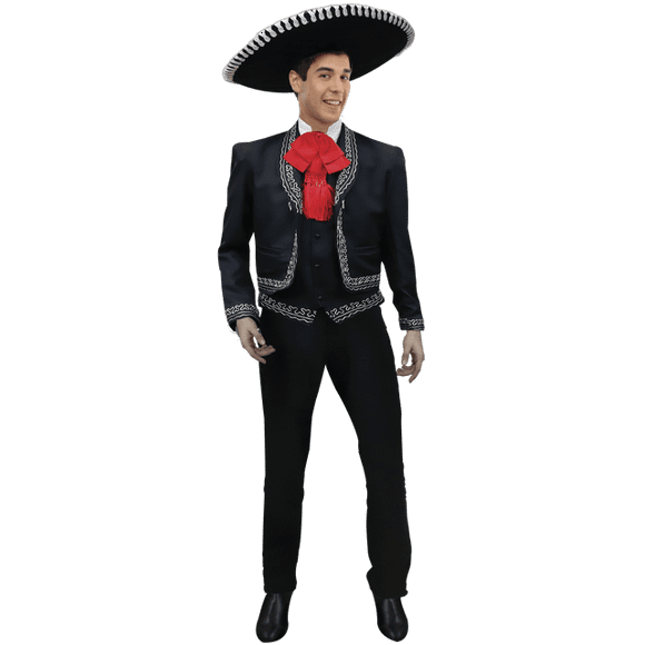 traje de charro o mariachi bordado rev mariachi color negro bordado