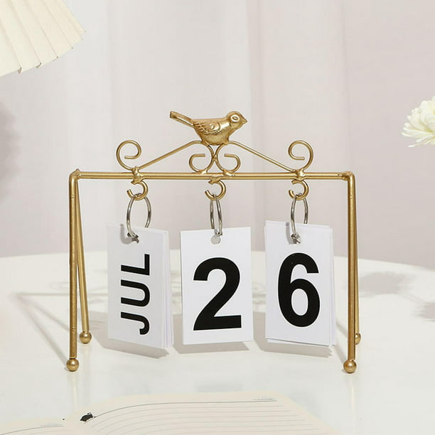 Calendario perpetuo, registro de fecha, hecho a mano, adorno de anillo,  calendario de escritorio para suministros de oficina, decoración de cocina  del