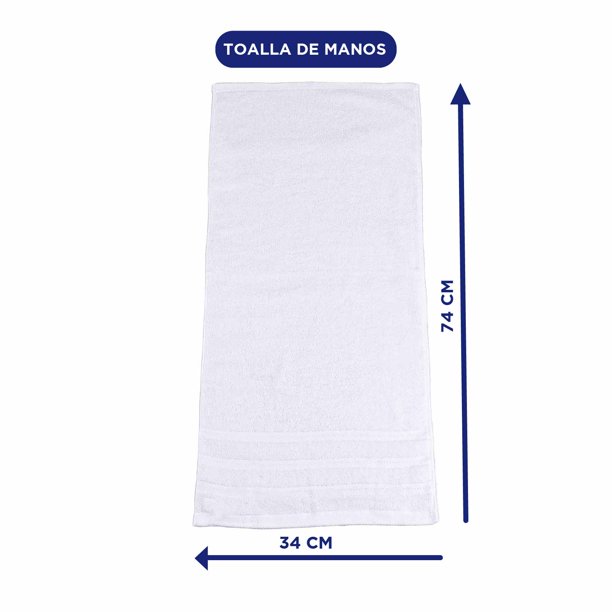 Toalla Facial Dormireal Blanca 100% Algodón 34 X 34 Cm 4 Piezas